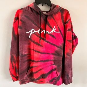 PINK. Red, pink tie dye sweatshirt. Size S.